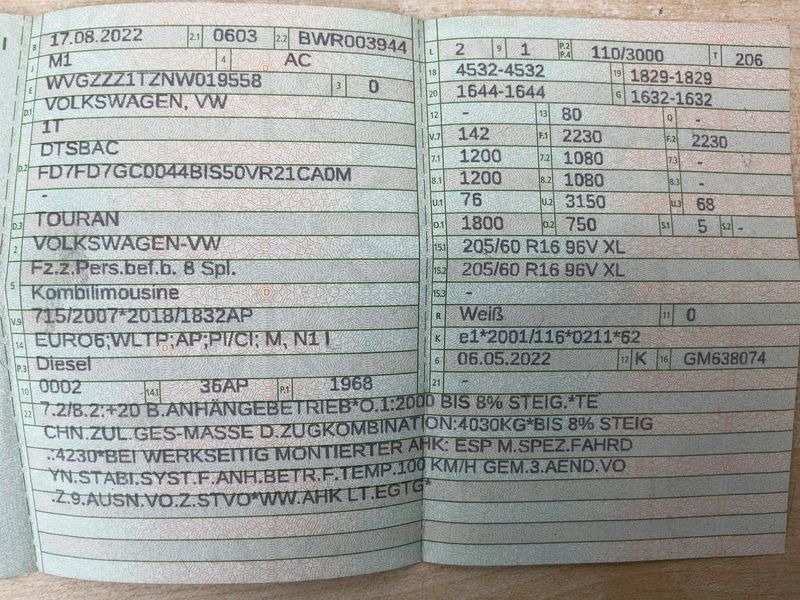 car Volkswagen Touran id348205 photo #15